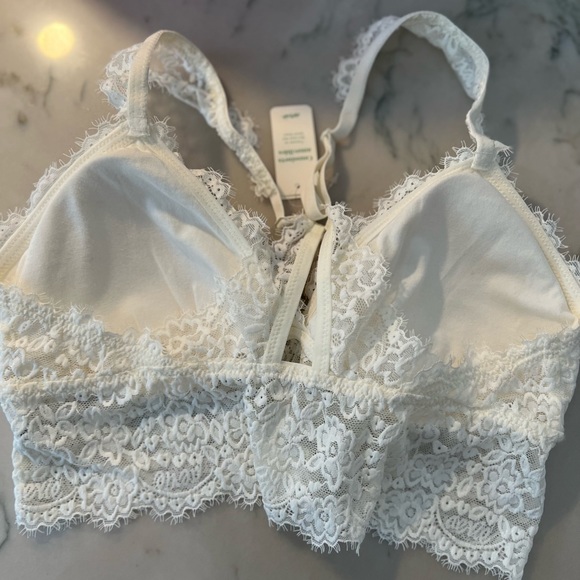 Aerie Bralette sz L color ivory lace trim with padding NWT - Picture 4 of 5